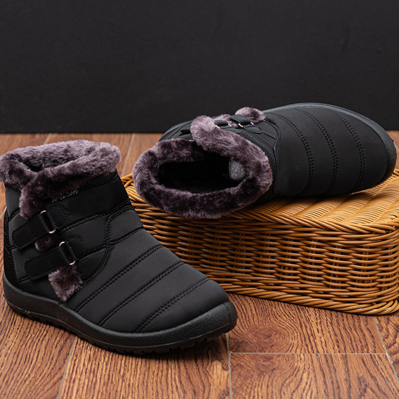 Waterproof Warm Plush Fleece Lining Slip On Snow Boots