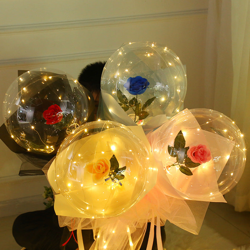 LED Luminous Balloon Rose Bouquet