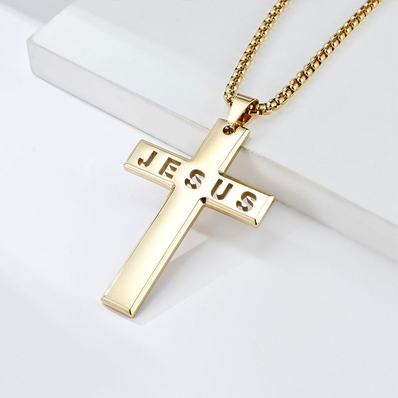 Jesus Stainless Steel Cross Necklace