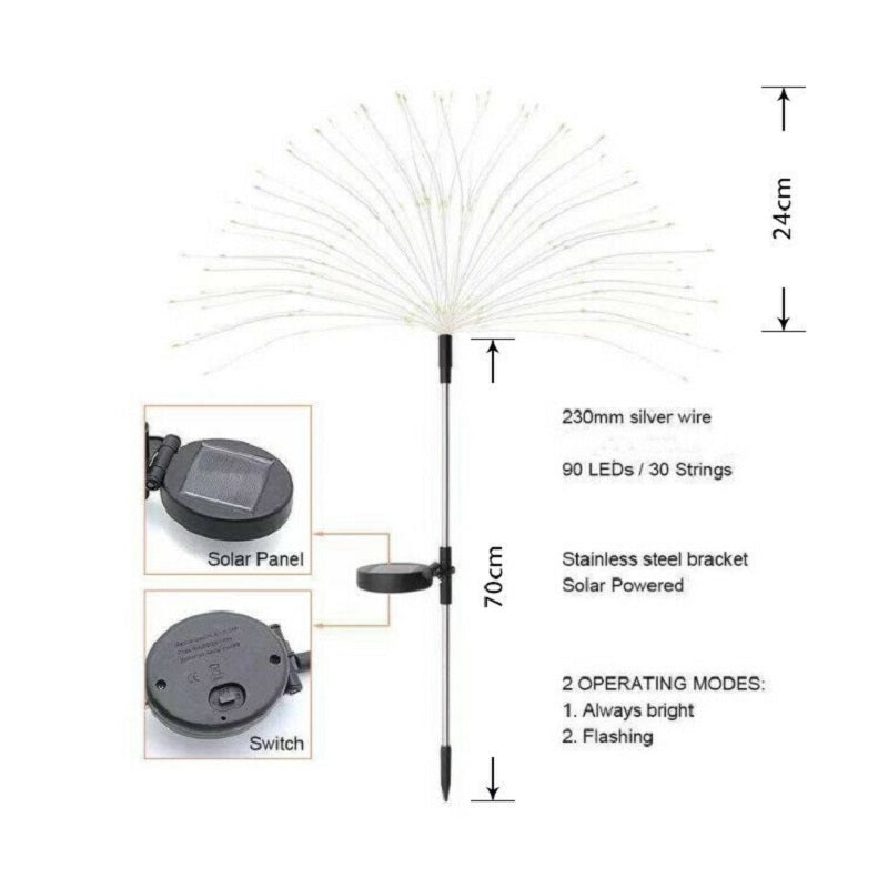 Waterproof Solar Garden Fireworks LED Lamp💡