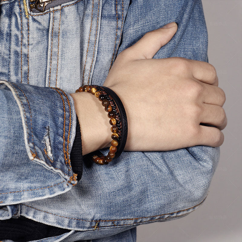 Natural Tiger Eye Beaded Bracelet