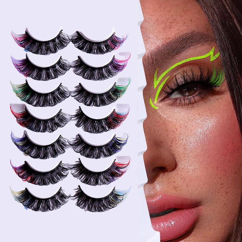 Colorful Thick Curling Eye Tail False Eyelashes