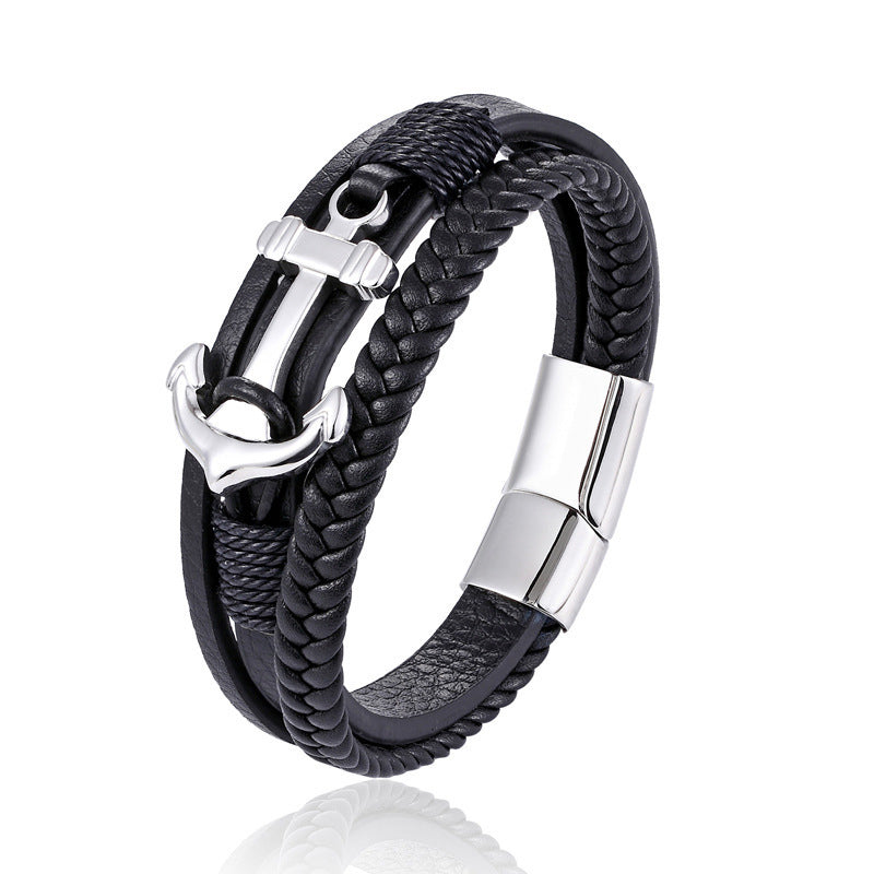 Anchor Chain Men's Layered Bracelet