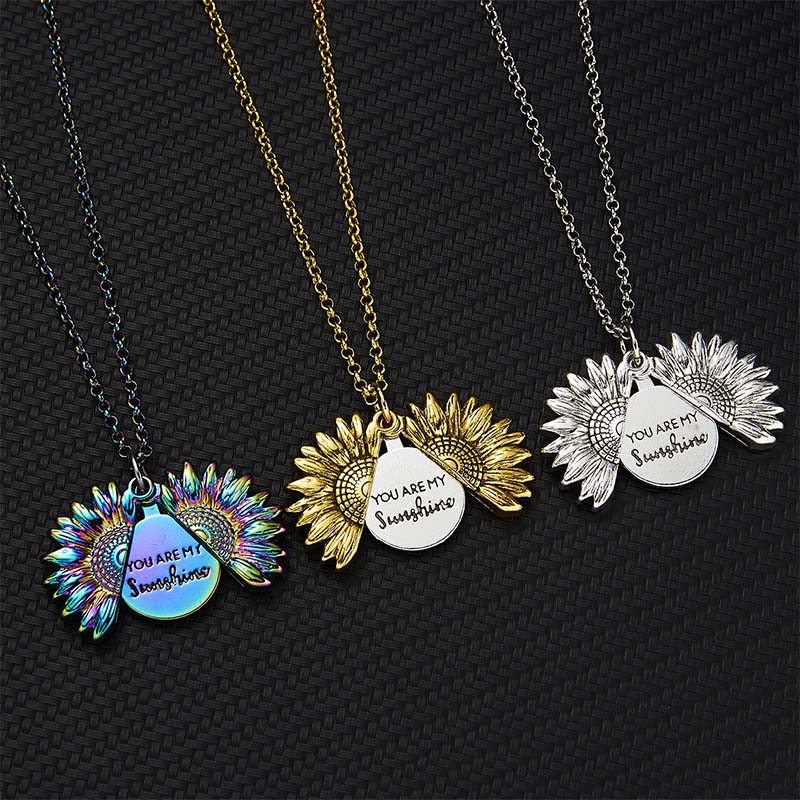 You Are My Sunshine Sunflower Necklace