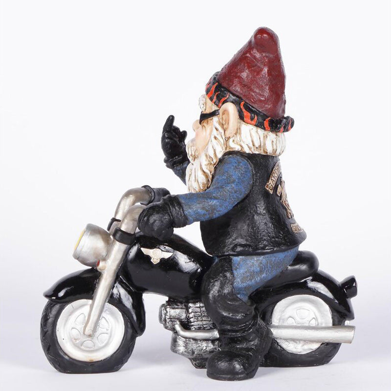 Gnome Dwarf Motorcycle Statue