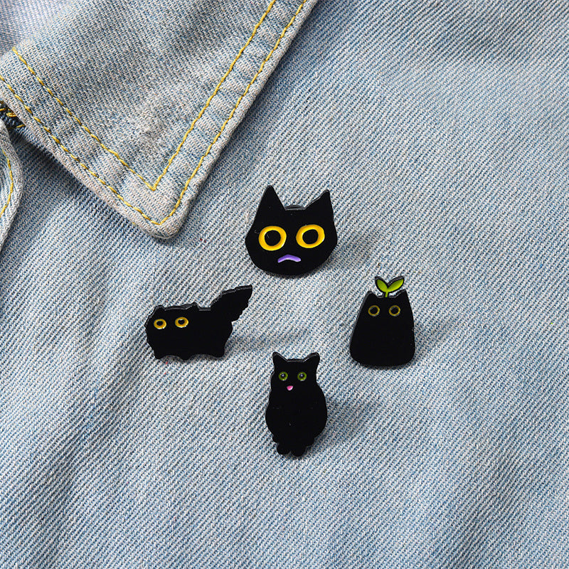 Black Cat Animal Brooch