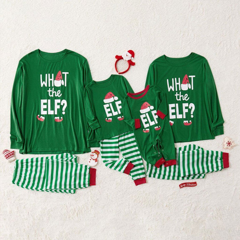 What The Elf ' Funny Family Christmas Pajama Set in Green