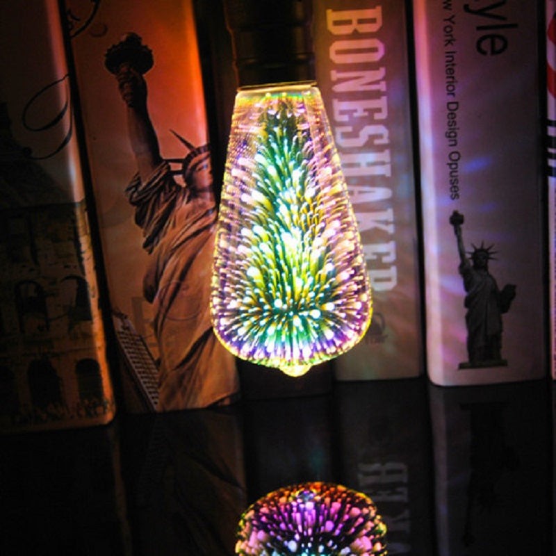 3D Colorful LED fireworks Light Bulb