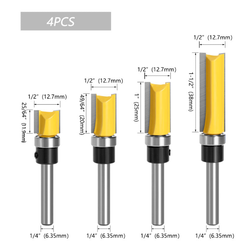 Pattern Flush Trim Router Bit Set