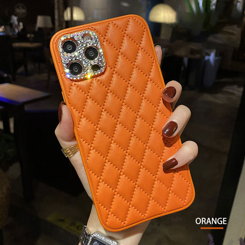 Diamond Quilted Leather Phone Case