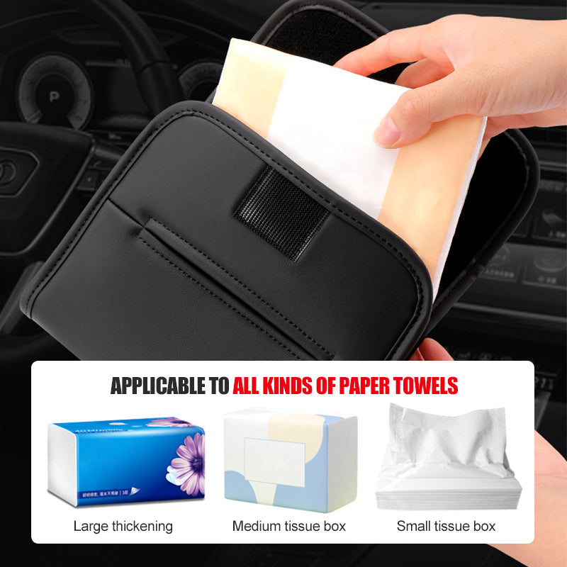 Back Hanging Leather Car Tissue Box