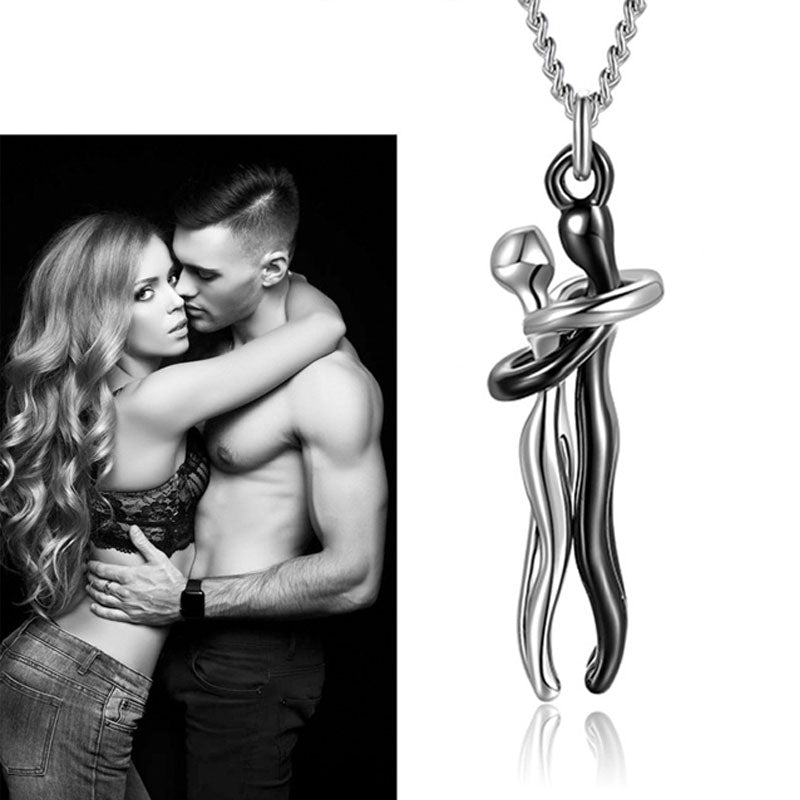 Men And Woman Embrace Clavicle Chain Necklace