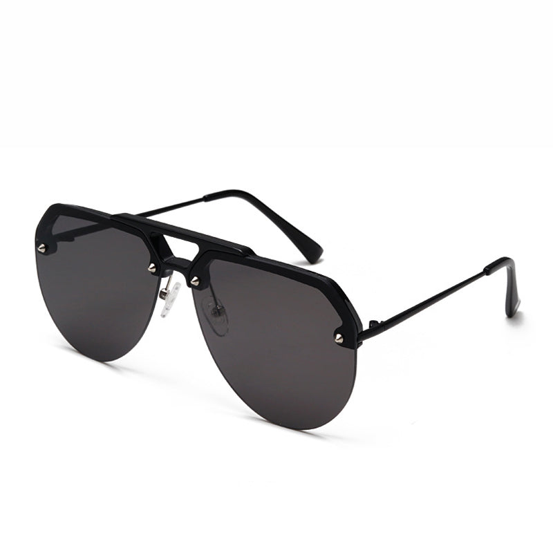 Folbom - Oversized Semi-Rimless Aviator Sunglasses