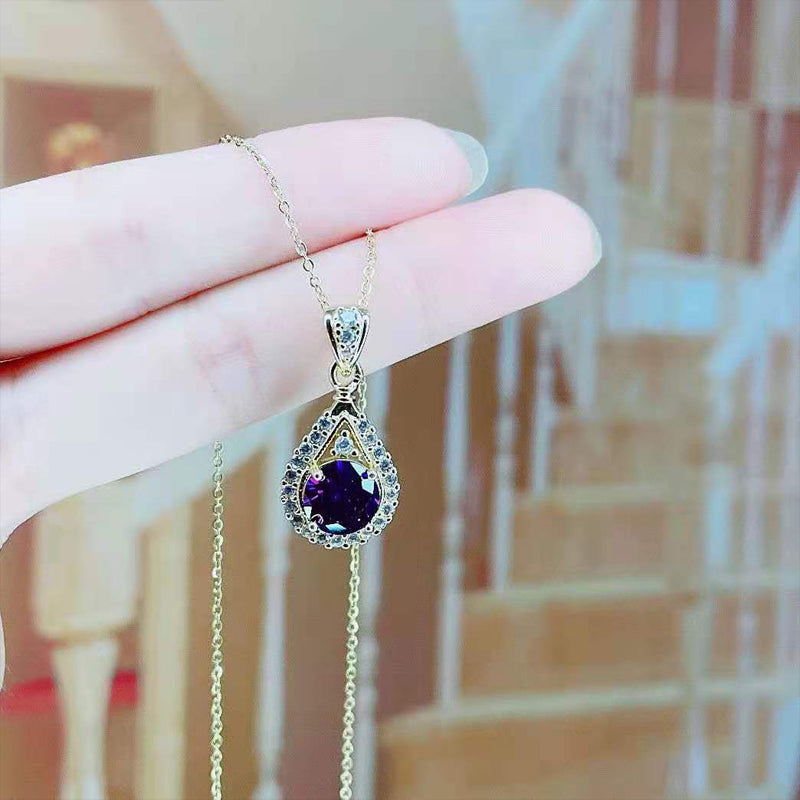 Purple Water Drop Pendant