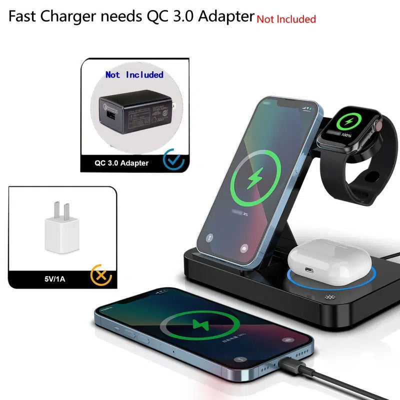 4 In 1 Foldable Wireless Charging Station