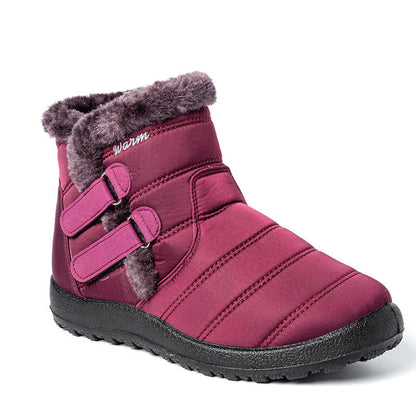 Waterproof Warm Plush Fleece Lining Slip On Snow Boots