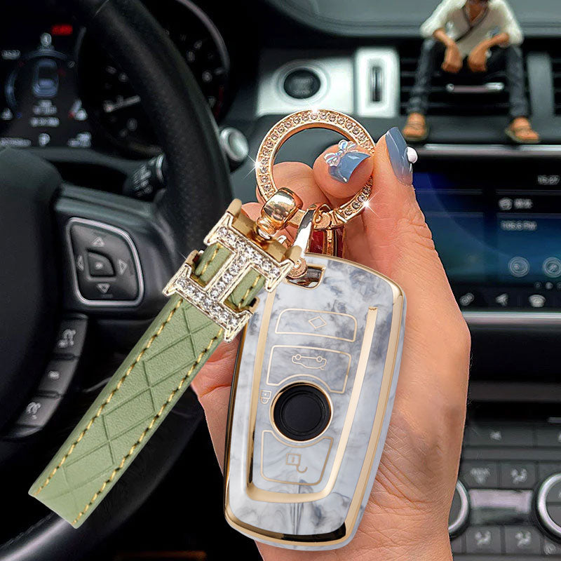 For Bmw-Car Rhinestone Keychain Key Case