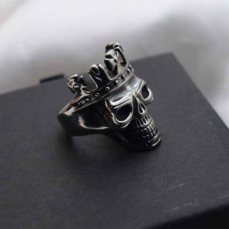 Folbom - Vintage Crown Skull Titanium Steel Ring