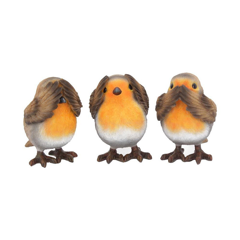 Three Wise Robin Figurines