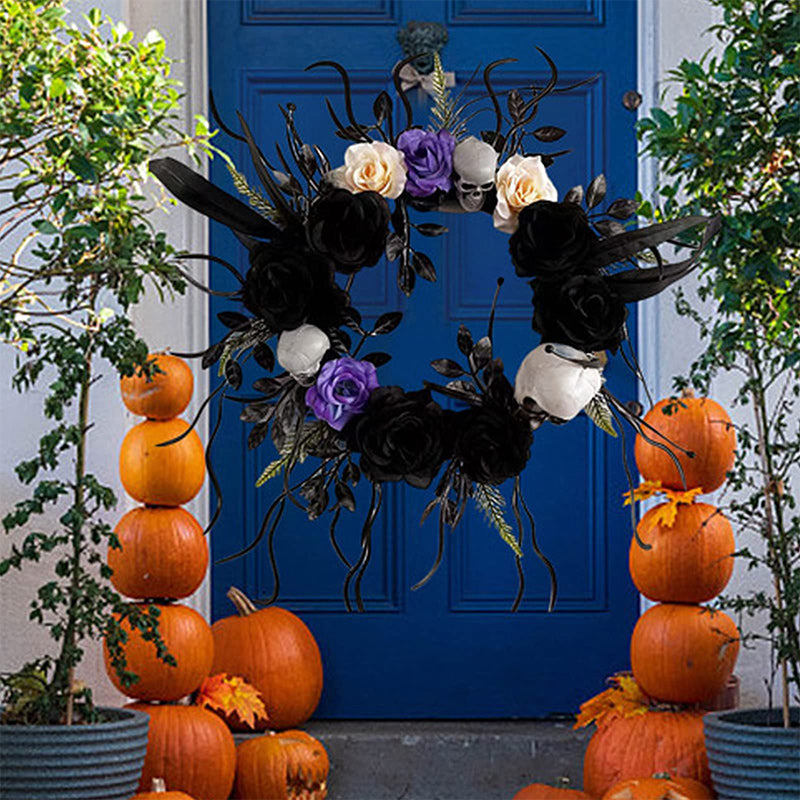 Rose Wreath with Skull