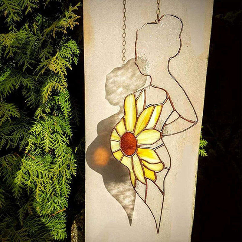 Acrylic Pregnancy Mother Stained Glass Window Ornament