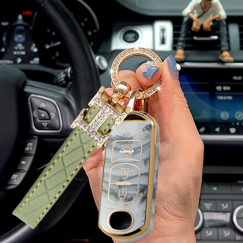 For Mazda-Car Rhinestone Keychain Key Case