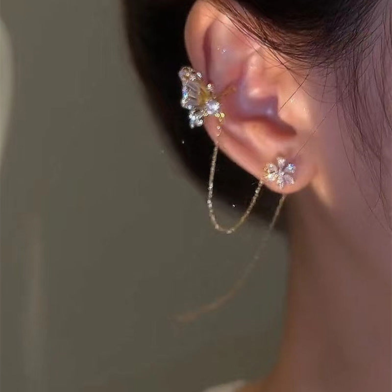 Butterfly Flower Ear Cuffs