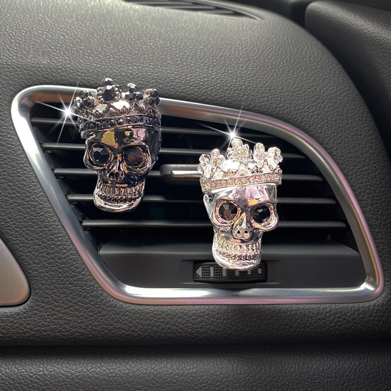 Retro Metal Skull Car Air Vent Perfume Clip