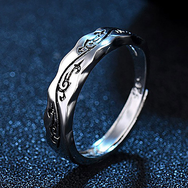 Folbom-Retro Thai Silver Trendy Men's Personalized Ring