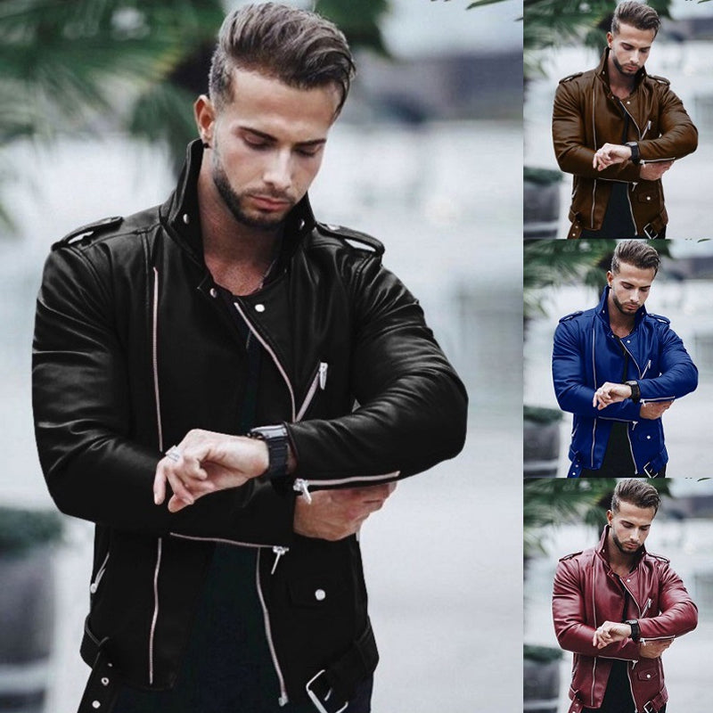 Fashion Slim Leather Jacket