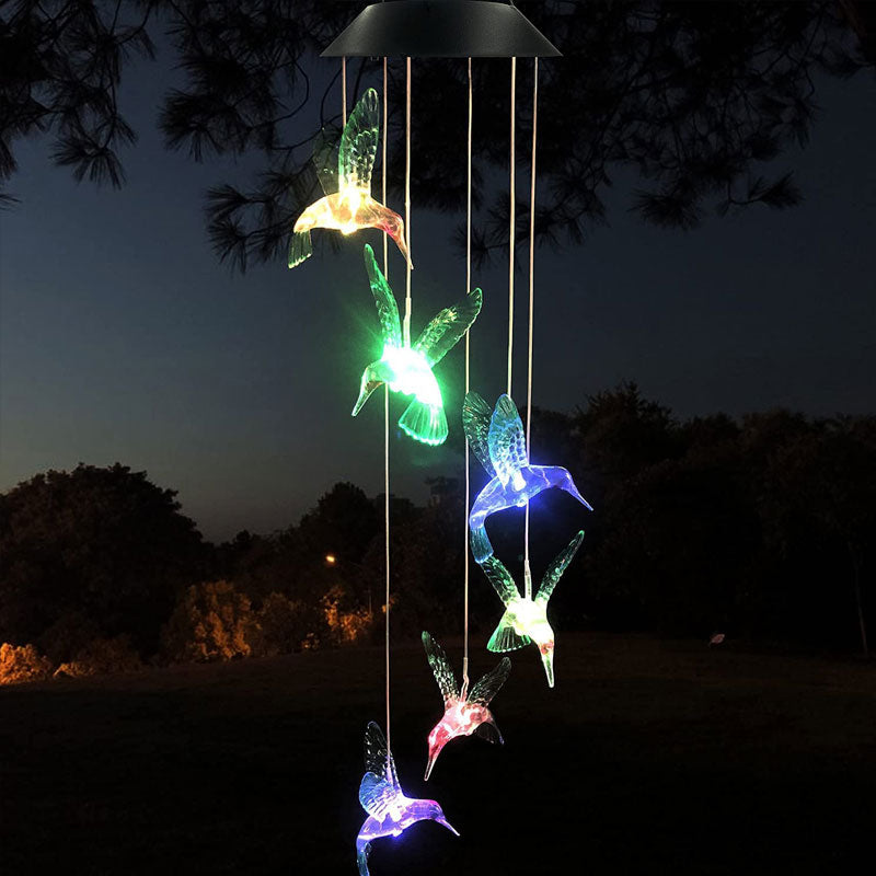 Solar Hummingbird Wind Chimes