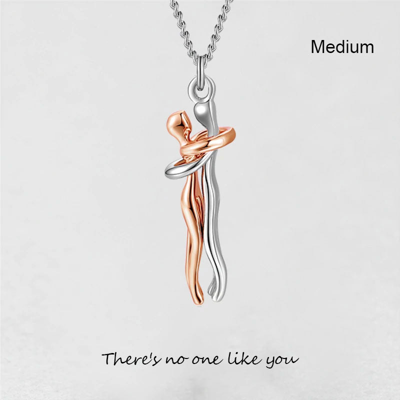 Men And Woman Embrace Clavicle Chain Necklace