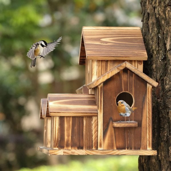 6 Hole Handmade Bird House - GIFT FOR NATURE LOVERS