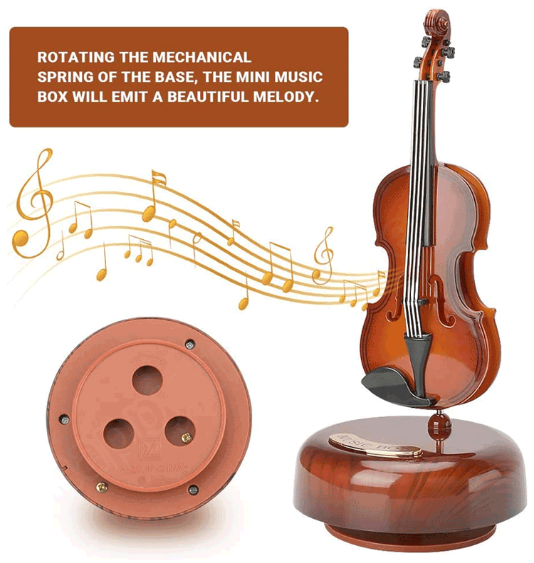 Guitar Violin Rotating Music Box