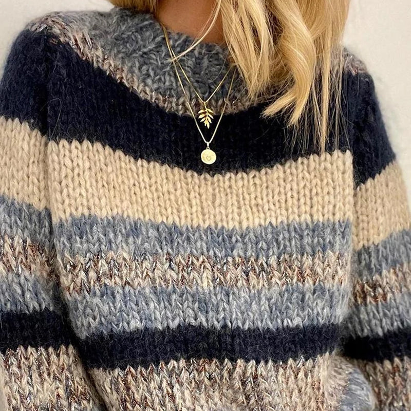 Comfy Print Round Neck Sweater