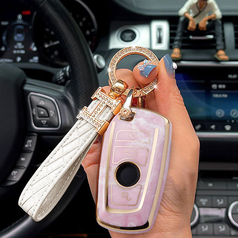 For Bmw-Car Rhinestone Keychain Key Case