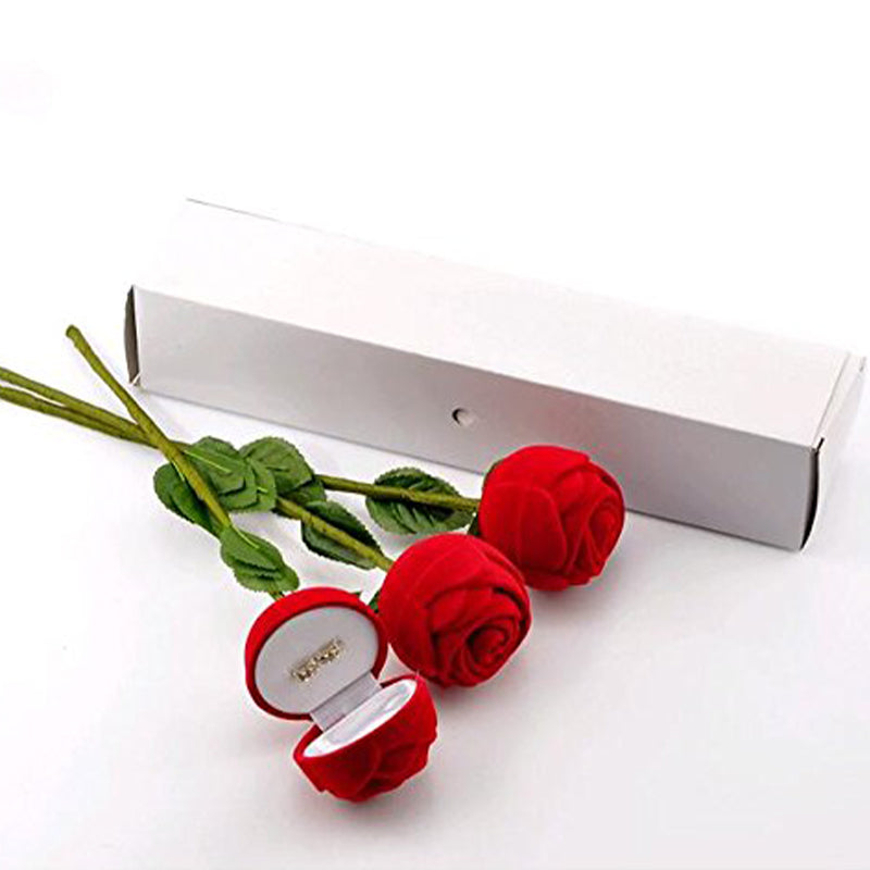 Ring Box Artificial Long Stem Rose