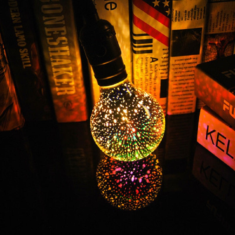 3D Colorful LED fireworks Light Bulb