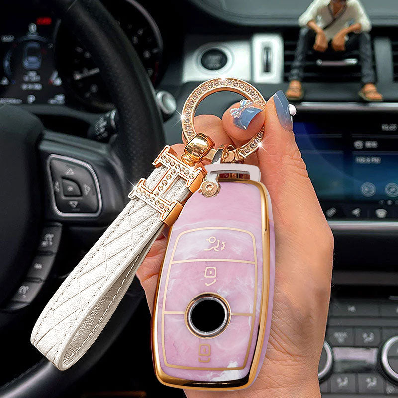 For Mercedes-benz-Car Rhinestone Keychain Key Case