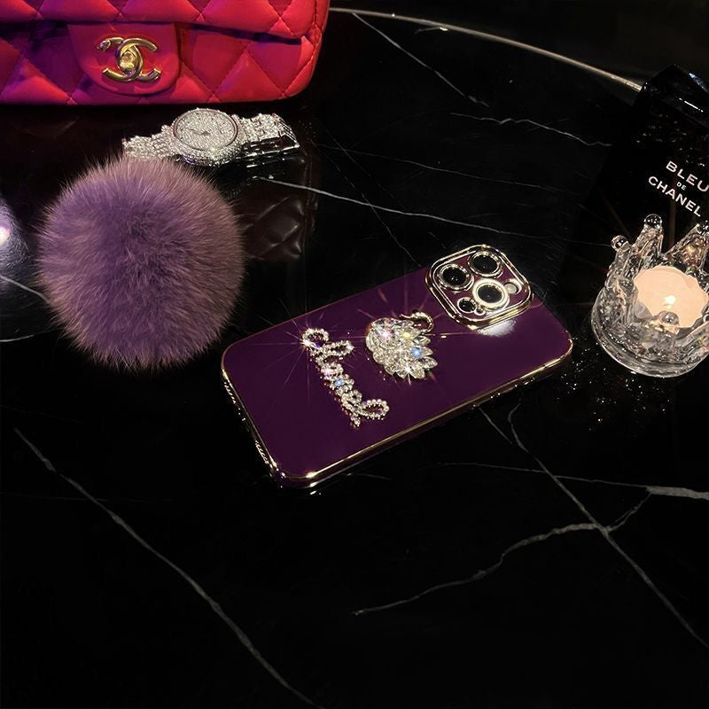 Fashion Fur Ball Swan Phone Case