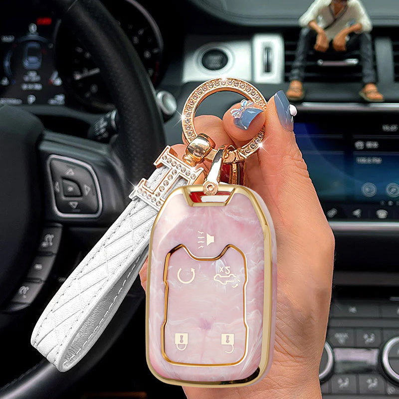 For Gmc-Car Rhinestone Keychain Key Case