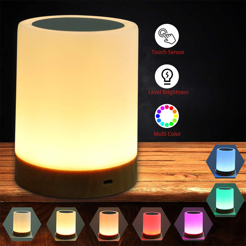 LED Colorful Wood Grain Rechargeable Night Light