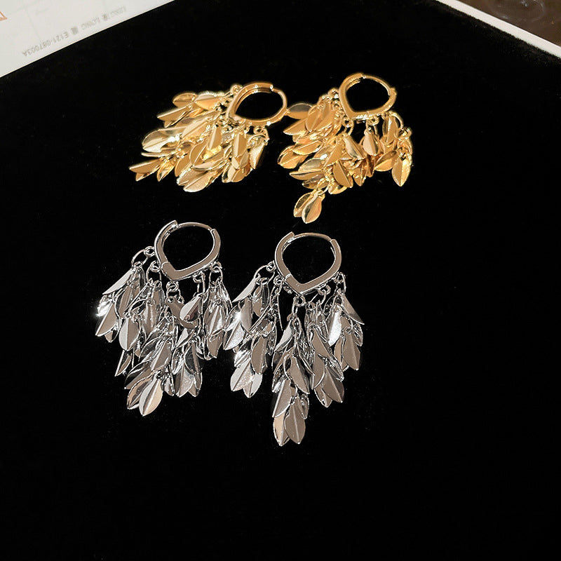 Metal Wheat Tassel Earrings