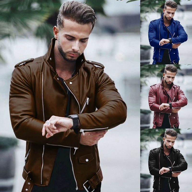 Fashion Slim Leather Jacket