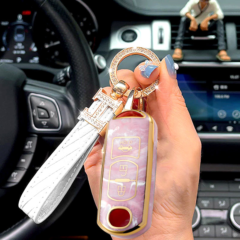 For Mazda-Car Rhinestone Keychain Key Case