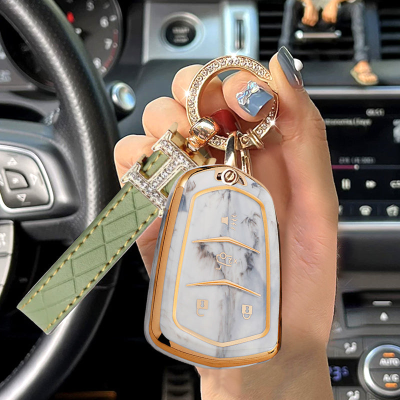 For Cadillac-Car Rhinestone Keychain Key Case