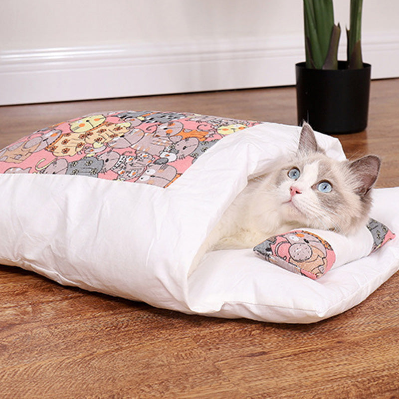 Pet Pillow Bed, Washable Detachable Quilt, Cat Nest, Cat Sleeping Bag