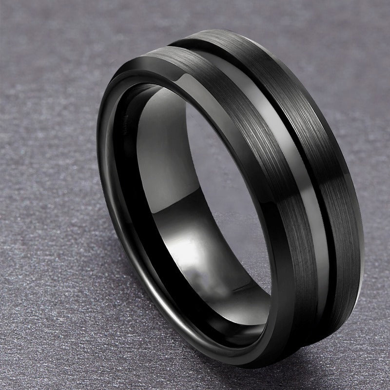 Folbom - Tungsten Steel Black Sand Ring