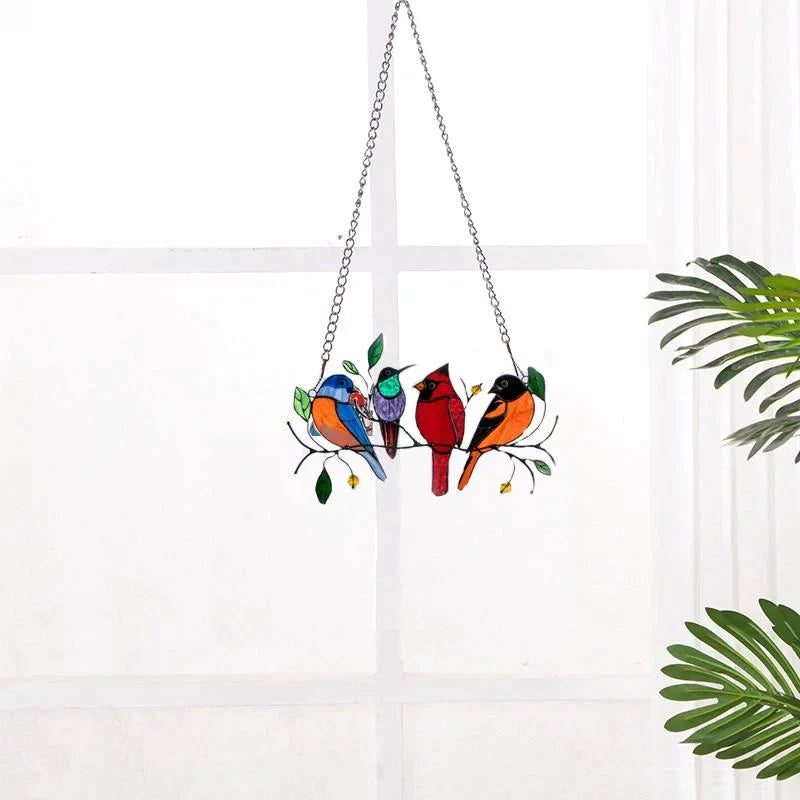 Birds Stained Glass Window Hangings