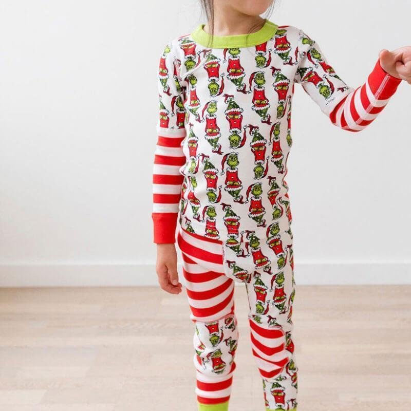 Striped Print Family Matching Christmas Pajamas